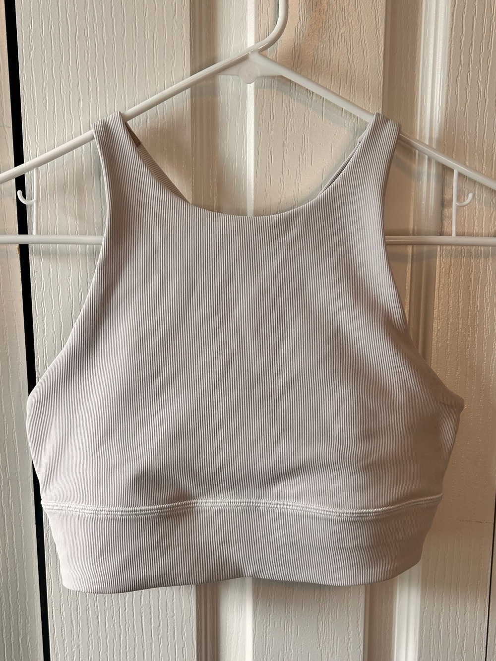Lululemon Women’s Size 8 Off White Energy High-Neck Longline Ribbed Bra